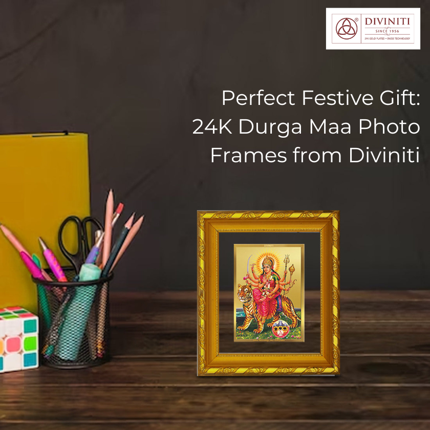 Perfect Festive Gift: 24K Durga Maa Photo Frames from Diviniti