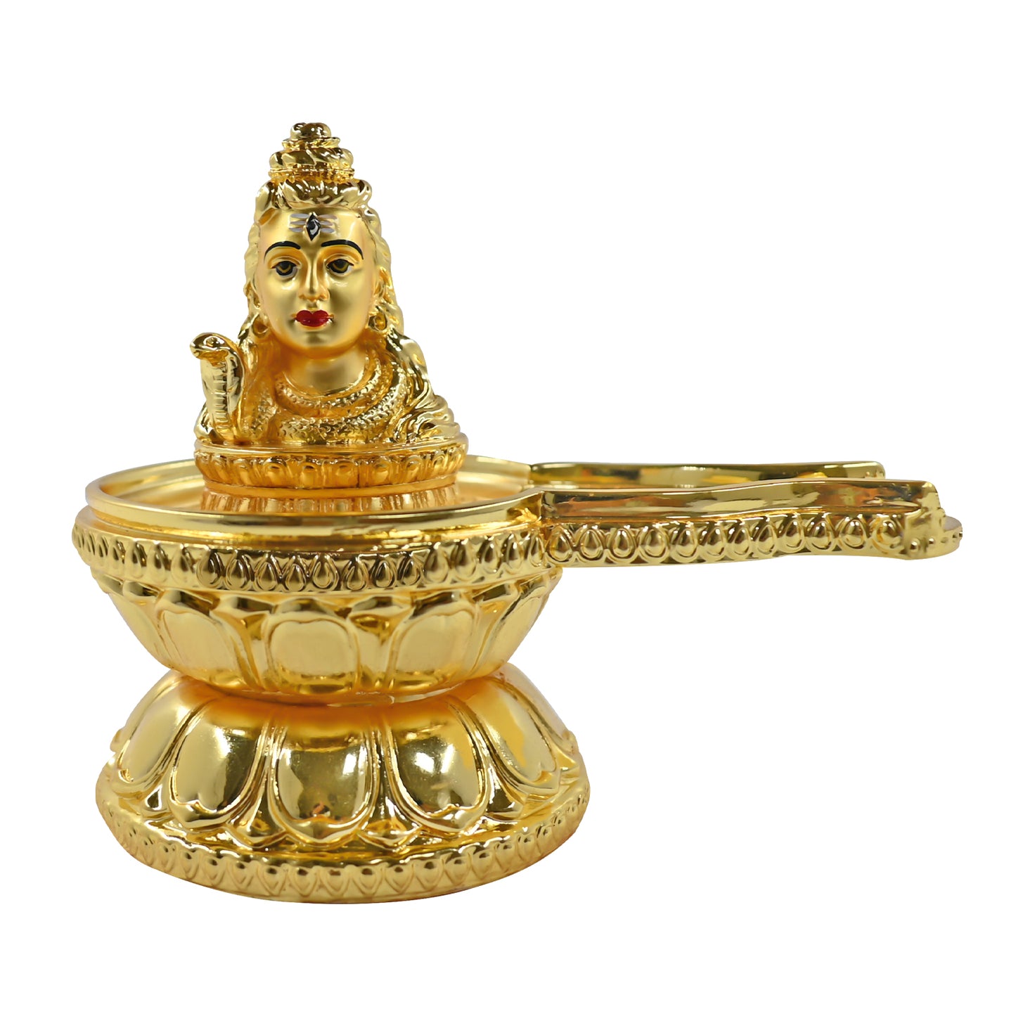 DIVINITI 24K Gold Plated Shiva Lingam Idol | Exquisite Divine Statue for Home Decor, Office Table Top, Pooja Room & Gift (12.5x14CM)