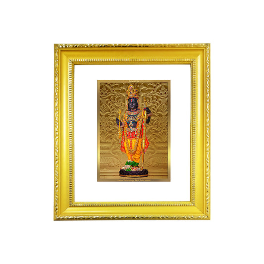 DIVINITI 24K Gold Plated Foil Ram Lalla Photo Frame for Home & Office Decor, Table Decor, Wall Decor, Puja Room & Gift DG 101 Size 1 (15.3x14.9 CM)