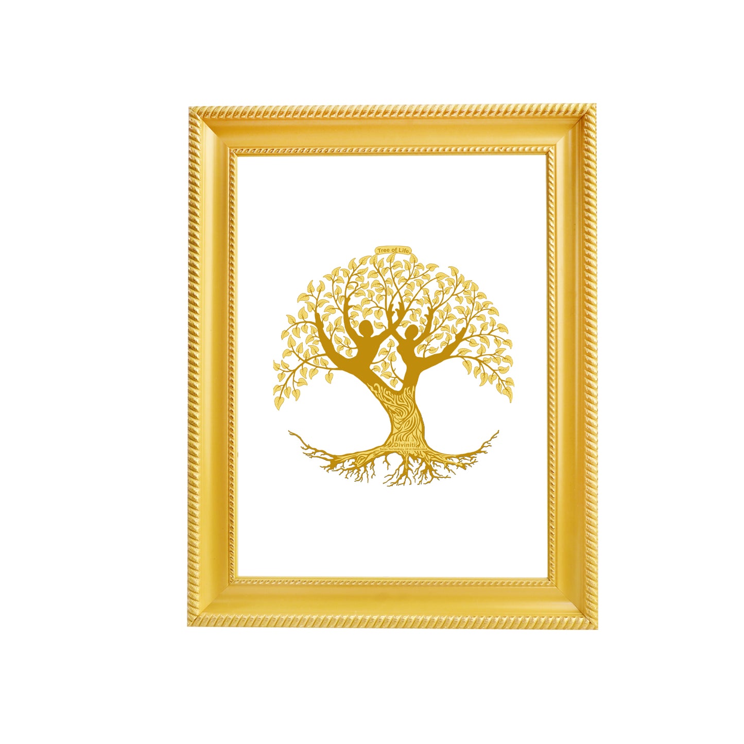 Diviniti 24K Gold Plated Tree of Life Photo Frame For Home Decor & Wall Hanging, Table Top, Puja Room & Gift DG056S3 (27.6X35.4 CM)