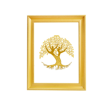 Diviniti 24K Gold Plated Tree of Life Photo Frame For Home Decor & Wall Hanging, Table Top, Puja Room & Gift DG056S3 (27.6X35.4 CM)