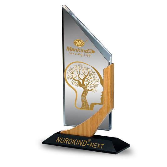 Customized Base Acrylic Trophy with Matter Printed For Corporate Gifting