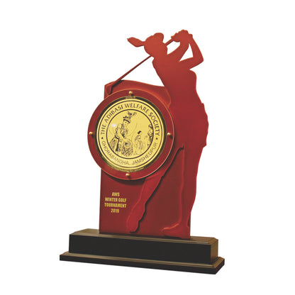 Customized MDF Trophy with Matter Printed On 24K Gold Plated Foil For Corporate Gifting