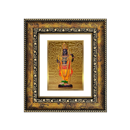 DIVINITI 24K Gold Plated Foil Ram Lalla Photo Frame for Home & Office Decor, Table, Wall Hanging, Puja Room & Gift DG 113 Size 1 (17.7x15.9 CM)