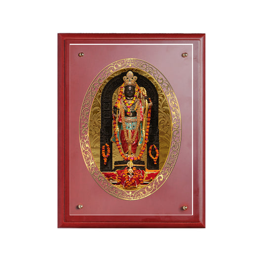 Diviniti 24K Gold Plated Foil Ram Lalla Wall Photo Frame for Home Decor, Puja Room, Tabletop, Workshop, Gift MDFS3 (30.2x22.7)