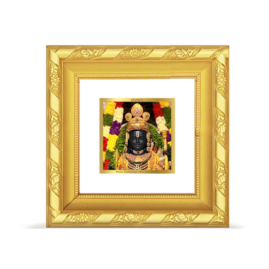 DIVINITI 24K Gold Plated Lord Ram Lalla Modern Wall Photo Frame Idol for Puja Room, Wall Hanging, Table Top, Home Decor, Gifts|DG103S1A (10x10 CM)