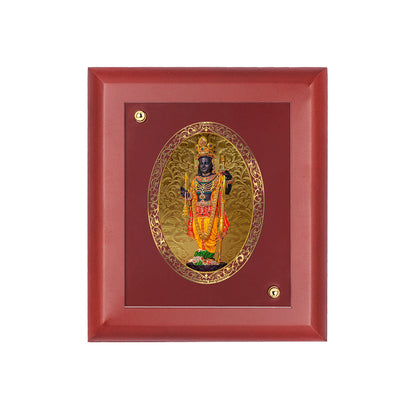 DIVINITI 24K Gold Plated Foil Lord Ram Lalla Wooden Classic Photo Frame Idol for Wall Hanging, Home Decor, Table Top, Gift | MDF Size 1 (16.7x14.2 CM)