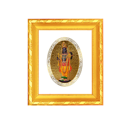 DIVINITI 24K Gold Plated Foil Ram Lalla Photo Frame for Home & Office Decor, Wall Hanging, Table Top, Puja Room & Gift DG 103 Size 1 (15.3x14.9 CM)