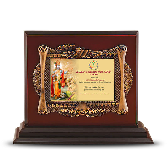 Customized MDF Memento With Image Printed on 24K Gold Plated Foil For Corporate Gifting