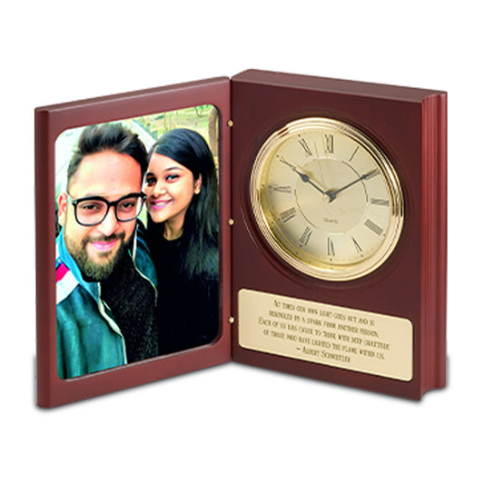 Diviniti Customized MDF Memento with Photo & Watch For Wedding Gift