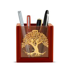 Load image into Gallery viewer, MDF Pen Holder with 24K Gold Plated Tree of Life Frame For Corporate Gifting
