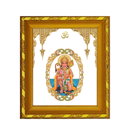 DIVINITI 24K Gold Plated Foil Hanuman Ji Photo Frame for Home & Office Decor, Table DG 103 Size 1 (15.3x14.9 CM)