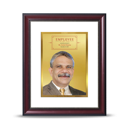 Customized Double Glass Frame With Image Printed on 24K Gold Plated Foil For Corporate Gifting