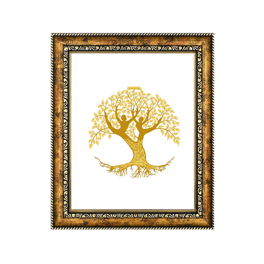 Diviniti 24K Gold Plated Tree of Life Photo Frame For Home Decor & Wall Hanging, Table Top, Puja Room & Gift DG113S3 (27.6X35.4 CM)