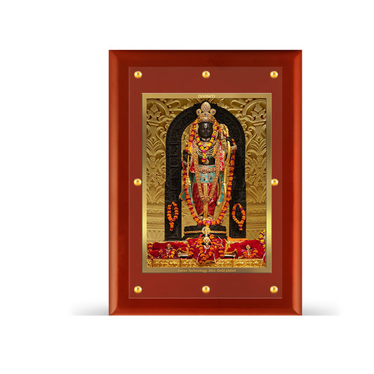 Diviniti 24K Gold Plated Ram Lalla Photo Frame For Home Decor Showpiece, Wall Hanging, Puja Room & Gift (56 CM X 71 CM)