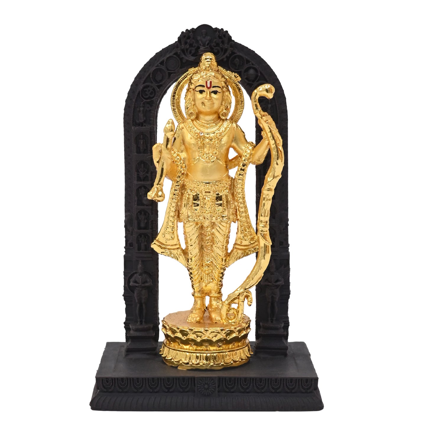 Diviniti 24K Gold-Plated Shri Ram Lalla Ayodhya Statue Exquisite Spiritual Symbol of Devotion for Home Décor, Office, Pooja Room (9.5x5.5 CM)