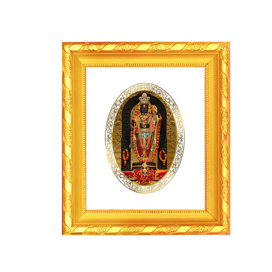 DIVINITI 24K Gold Plated Foil Ram Lalla Photo Frame for Home & Office Decor, Wall Hanging, Table Top, Puja Room & Gift DG 103 Size 1 (15.3x14.9 CM)