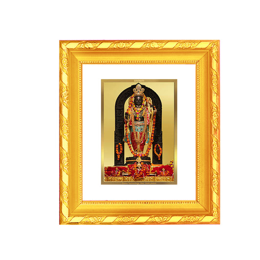 DIVINITI 24K Gold Plated Foil Ram Lalla Photo Frame for Home & Office Decor, Table Top, Wall Decor, Puja Room & Gift DG 103 Size 1 (15.3x14.9 CM)