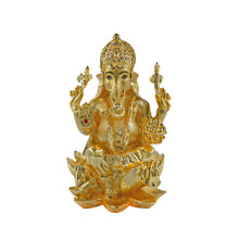 Load image into Gallery viewer, DIVINITI 24K Gold Plated Lord Ganesha Idol | Exquisite Divine Statue for Home Decor, Office, Pooja Room &amp; Gift (18x12 CM)
