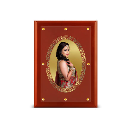 Diviniti Photo Frame With Customized Photo Printed on 24K Gold Plated Foil| Personalized Gift for Birthday, Marriage Anniversary & Celebration With Loved Ones|MDF Frame Size 4.5