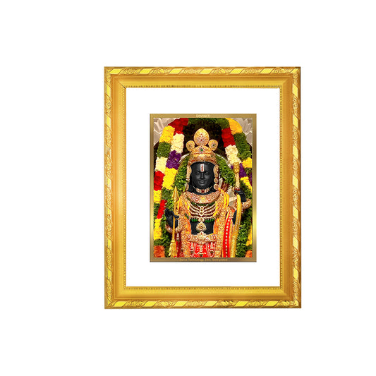 DIVINITI 24K Gold Plated Foil Lord Ram Lalla Photo Frame for Home & Office Decor, Wall Hanging, Workshop, Table Top, Gift | DG103 Size 2 (22.6x18.4 CM)