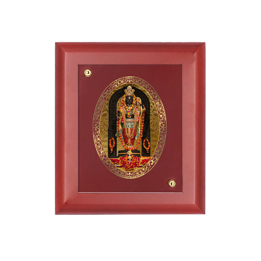 DIVINITI 24K Gold Plated Foil Ram Lalla Photo Frame For Home Decor, Wall Hanging Decor, Table, Puja Room & Gift MDF Size 2 (20x16 CM)