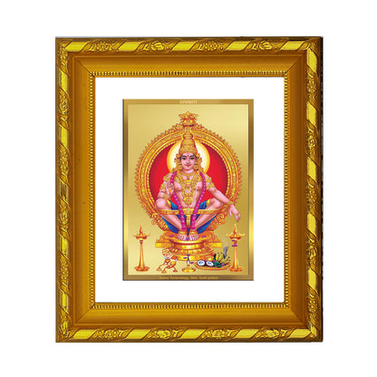 DIVINITI 24K Gold Plated Ayyappan Photo Frame For Home Wall Decor, Puja Room, Gift  DG 103 S1 (15.3x14.9 CM)