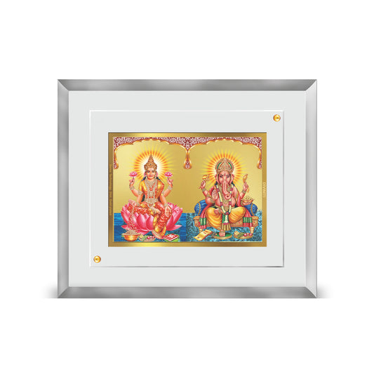 Diviniti 24K Gold Plated Lakshmi Ganesha Customized Photo Frame For Wedding Gift