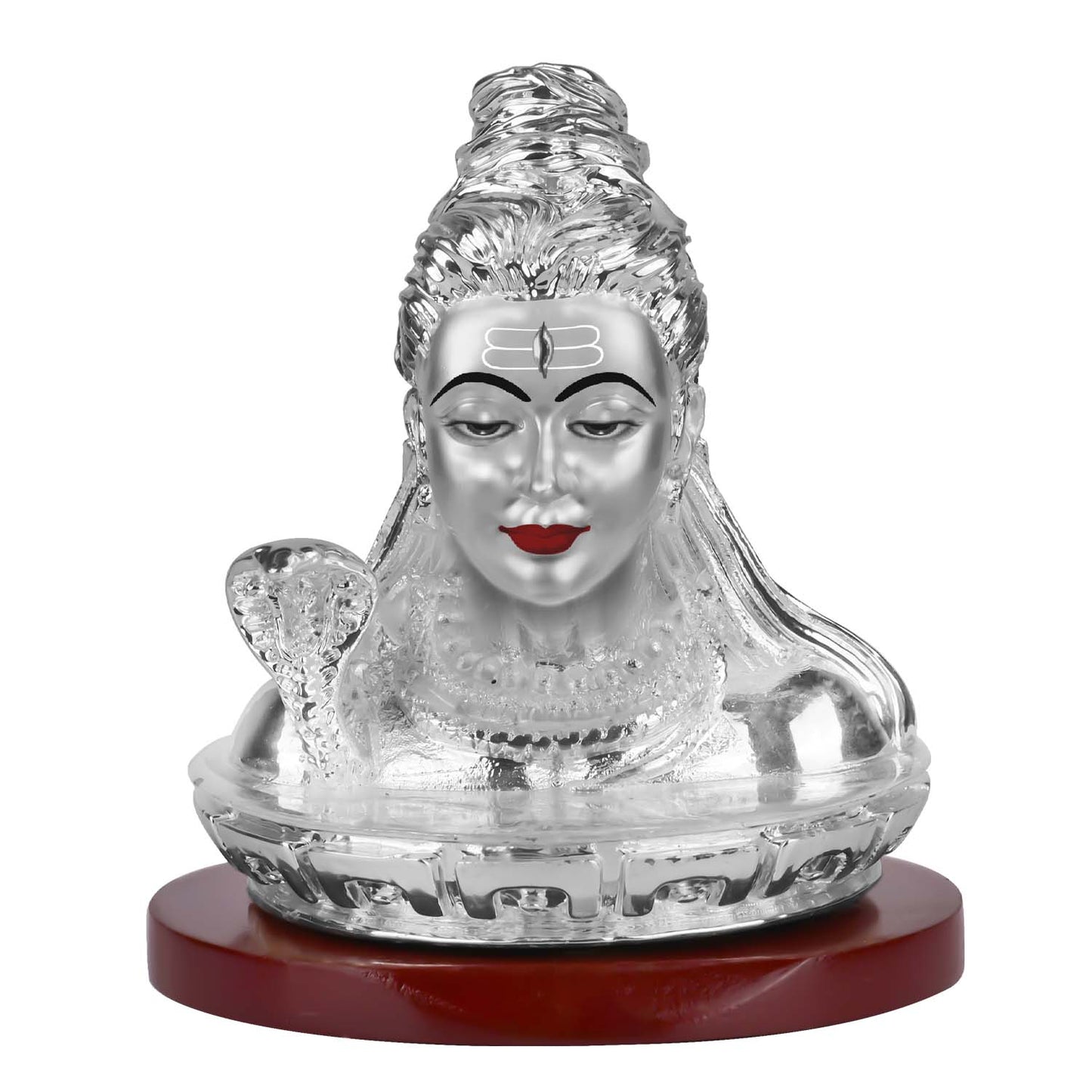 Diviniti 999 Silver Plated Shiva Idol for Home Decor Showpiece (7.5 X 5.5 CM)