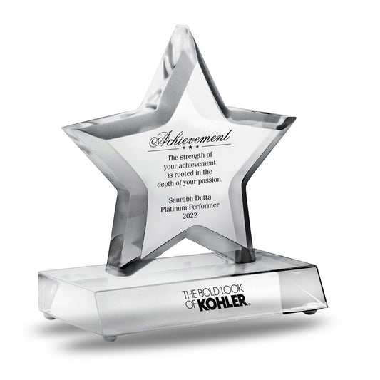 Customized Crystal Trophy with Matter Printed For Corporate Gifting