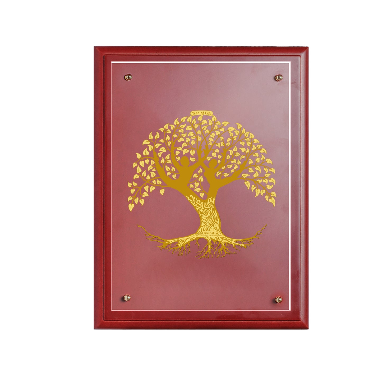 Diviniti 24K Gold Plated Foil Tree Of Life Wooden Photo Frame for Home Decor, Wall Hanging, Tabletop, Workshop, Gift MDFS3 (30.2x22.7)