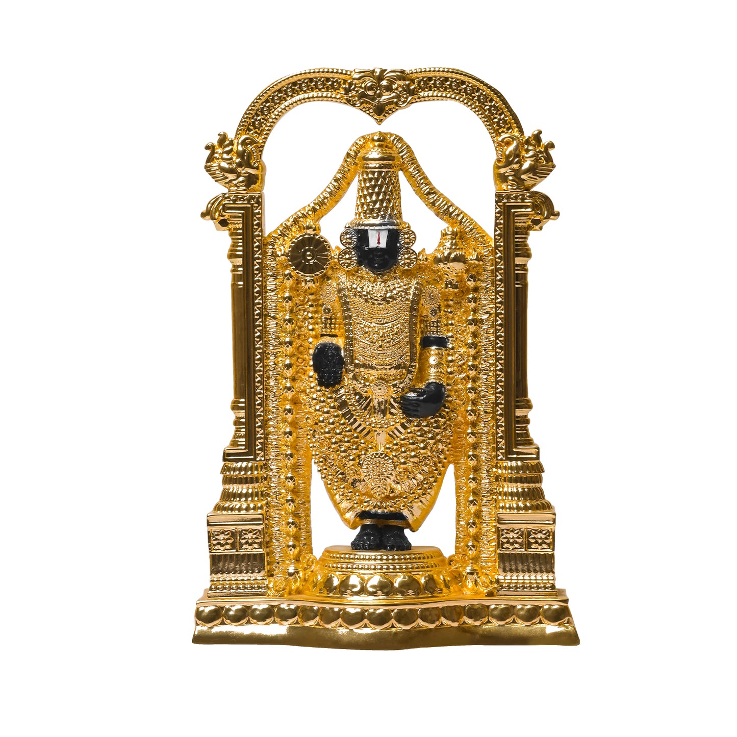 Diviniti Tirupati Balaji Idol for Home Decor| 24K Gold Plated Sculpture of Tirupati Balaji for Home, Office, Temple and Table Decoration| Religious Idol For Pooja, Gift 20X13CM)