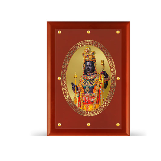 Diviniti 24K Gold Plated Ram Lalla Photo Frame For Home Decor Showpiece, Wall Decor, Puja Room & Gift (56 CM X 71 CM)