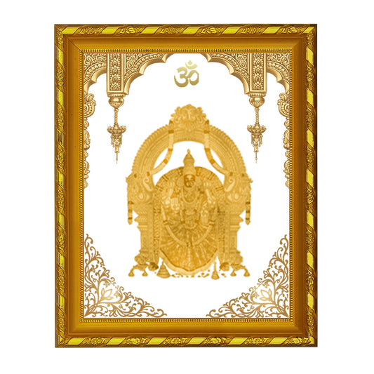 DIVINITI 24K Gold Plated Padmavathi Photo Frame Idol for Home & Office Decor, Wall Hanging, Workshop, Table Top, Gift|DG103 Size 2 (22.6x18.4 CM)