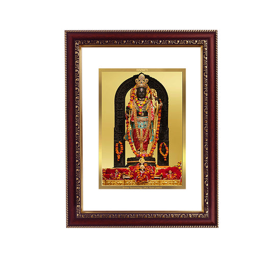 Diviniti 24K Gold Plated Ram Lalla Photo Frame For Home Decor, Wall Hanging, Table Top, Puja Room & Gift DG105S3 (27.6X35.4 CM)