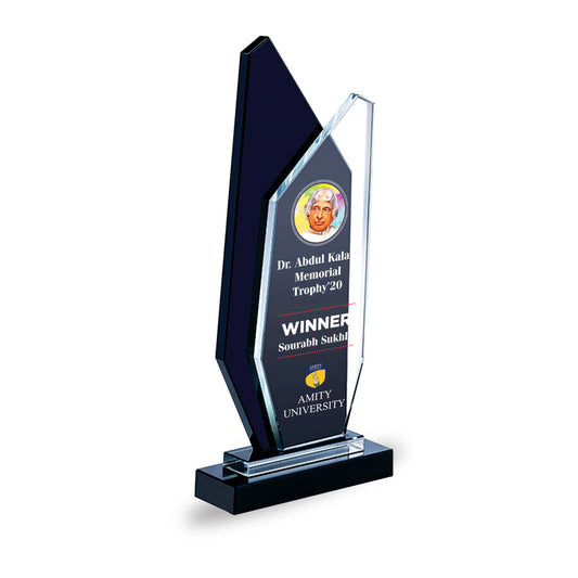 Customized Crystal Trophy with Matter Printed For Corporate Gifting