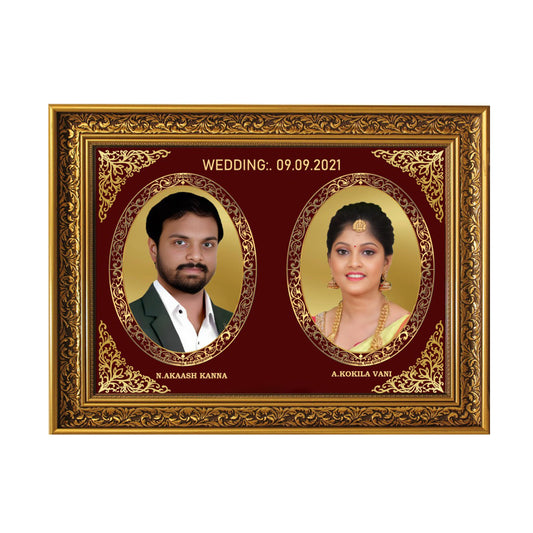 Diviniti 24K Gold Plated Customized Photo Frame for Personalized Gift for Birthday, Marriage Anniversary & Celebration With Loved Ones DG093S4 (44x36.5 CM)