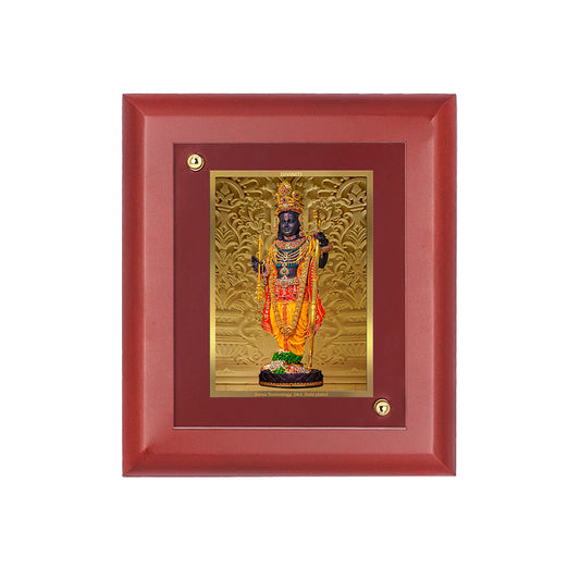 DIVINITI 24K Gold Plated Foil Lord Ram Lalla Classic Wall Photo Frame Idol for Workshop, Table Top, Home Decor, Puja Room, Gift|MDF Size 1 (16.7x14.2 CM)