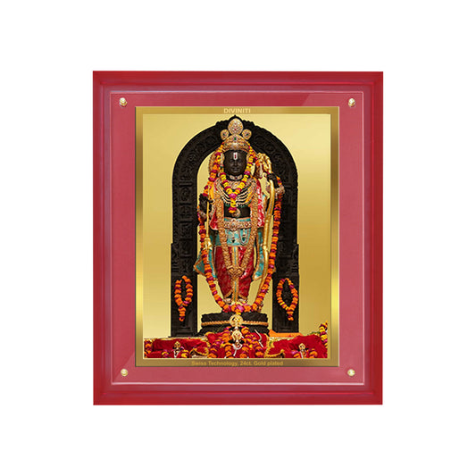 Diviniti 24K Gold Plated Ram Lalla Photo Frame For Home Decor, Wall Hanging Decor, Puja Room & Gift (36.5 CM X 30.5 CM)