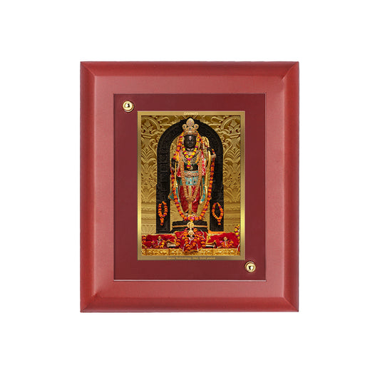 DIVINITI 24K Gold Plated Foil Ram Lalla Wall Photo Frame Idol for Table Top, Home & Office Decor, Puja Room, Gift|MDF Size 1 (16.7x14.2 CM)