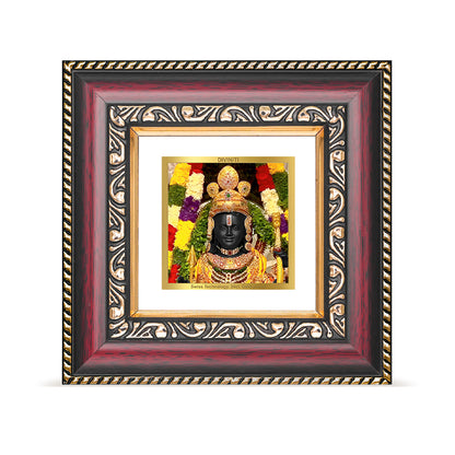 DIVINITI 24K Gold Plated Lord Ram Lalla Wooden Religious Photo Frame Idol for Puja Room, Wall Hanging, Table Top, Home Decor, Gifts | DG105S1A (10x10 CM)