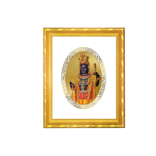 DIVINITI 24K Gold Plated Foil Lord Ram Lalla Photo Frame for Puja Room, Home Wall Decor, Workshop, Table Top, Gift | DG103 Size 2 (22.6x18.4 CM)