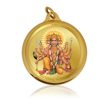 Load image into Gallery viewer, Diviniti 24K Gold Plated Lord Panchmukhi Hanuman &amp; Yantra 22MM Double Sided Pendant For Men, Women &amp; Kids
