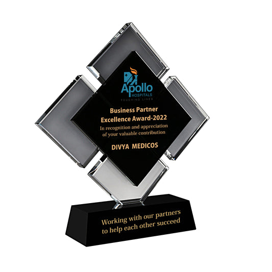 Customized Acrylic Trophy with Matter Printed For Corporate Gifting