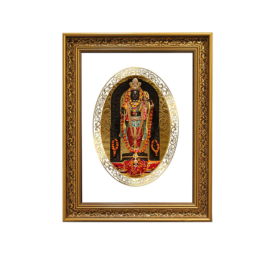 Diviniti 24K Gold Plated Ram Lalla Photo Frame For Home Decor Showpiece, Wall Hanging Decor, Puja Room & Gift (56 X 71 CM)