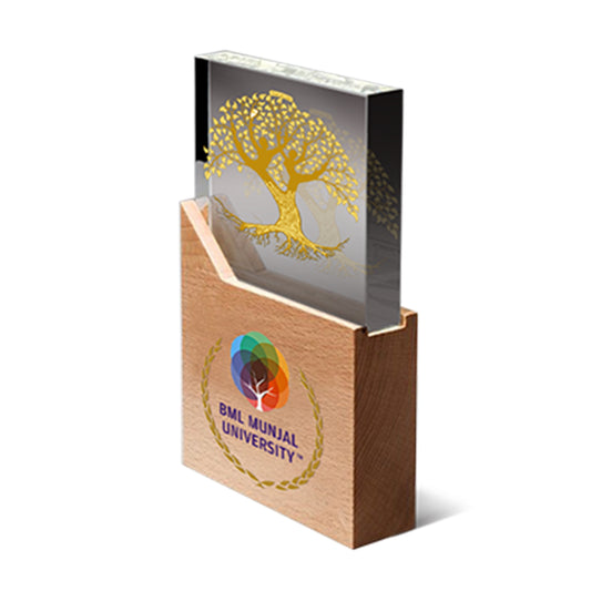 Customized Base Acrylic Trophy with Matter Printed For Corporate Gifting