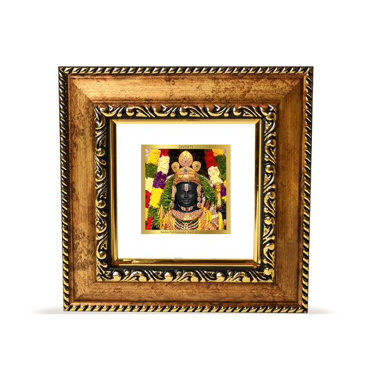 DIVINITI 24K Gold Plated Lord Ram Lalla Stylish Photo Frame Idol for Home Decor, Workshop, Puja Room, Wall Hanging, Table Top, Gifts | DG113S1A (10x10 CM)