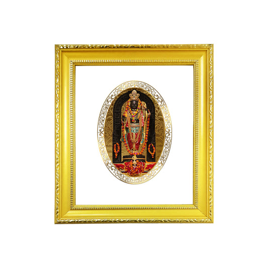 DIVINITI 24K Gold Plated Foil Ram Lalla Photo Frame for Home & Office Decor, Wall Hanging, Table Top, Puja Room & Gift DG 101 Size 1 (15.3x14.9 CM)