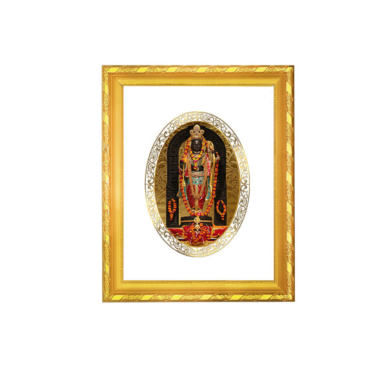 DIVINITI 24K Gold Plated Foil Lord Ram Lalla Photo Frame Idol for Home Wall Decor, Workshop, Table Top, Gift | DG103 Size 2 (22.6x18.4 CM)