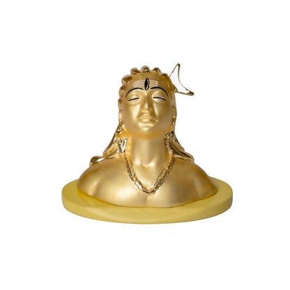 DIVINITI 24K Gold Plated Lord Adiyogi Idol Exquisite Divine Statue For Home Decor, Office Table Top, Car Dashboard, Pooja Room, Luxury Gift (6.5x8.5 CM)